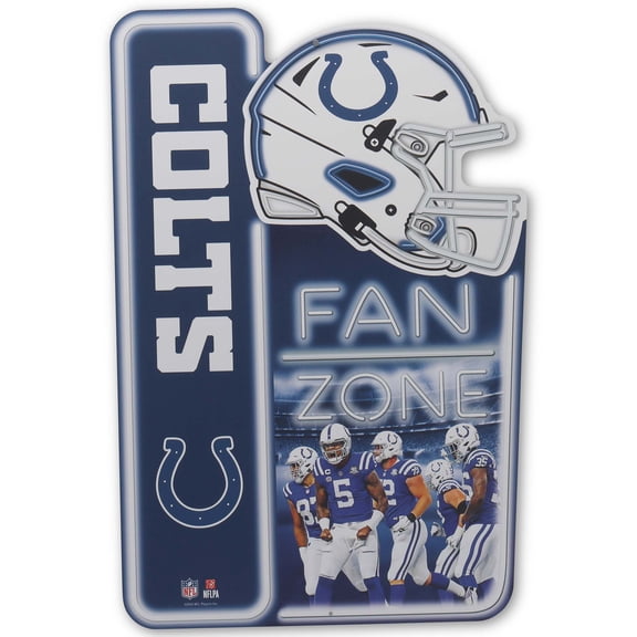 NFL Indianapolis Colts Fan Zone Metal Sign for Man Cave, Office, or Game Room