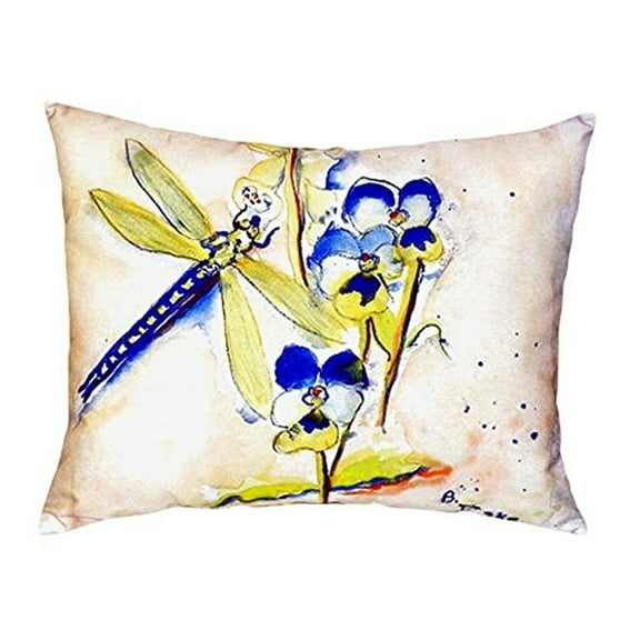 Betsy Drake NC387 16 x 20 in. Blue Dragonfly No Cord Pillow