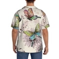 thumbnail image 5 of Vsdgher Flying Butterflies-1 Print Men's Wrinkle Free Untucked Cuban Shirt Business Casual Button Down Shirts Short Sleeve Shirt, 5 of 7