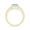 thumbnail image 2 of ANGARA Natural Emerald-Cut 2 ct Aquamarine Split Shank Halo Ring in 14K Yellow Gold for Women (Size-9x7mm) | March Birthstone, Birthday, Anniversary, Jewelry Gift for Women | Natural Aquamarine Ring, 2 of 10