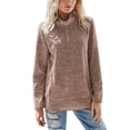 thumbnail image 1 of Sonducket Sudadera con capucha para mujer, suéter de Color sólido, sudadera de manga larga con cremallera, cuello sólido, Top holgado informal de otoño Prendas para la parte del cuerpo Marrón M Sonducket AP003716-27, 1 of 6