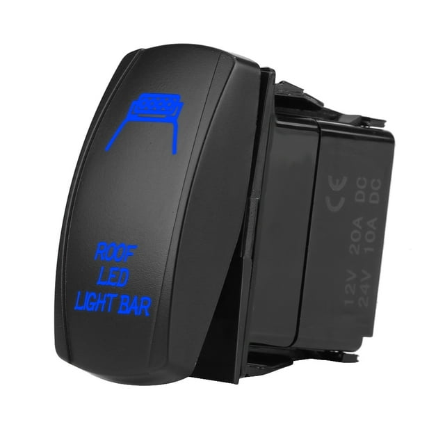 Barra de luz LED de techo láser de 5 pines, LED azul de 12V/24V CC, interruptor basculante de encendido y apagado para coche, barco y camión Jadeshay A