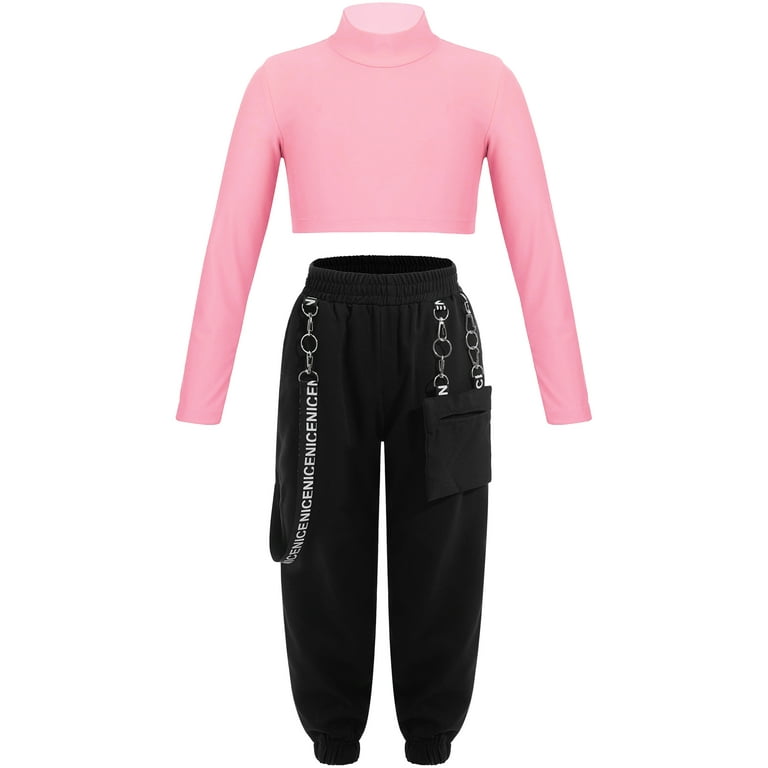 Girl in crop top and sweatpants hotsell