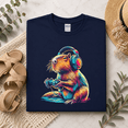thumbnail image 2 of Capybara Video Games Cute Animal Clean Lifestyle Retro Graphic T-Shirt, 2 of 6