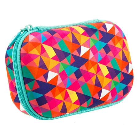 ZIPIT Colorz Large Pencil Box for Girls (Colorful Triangles), New