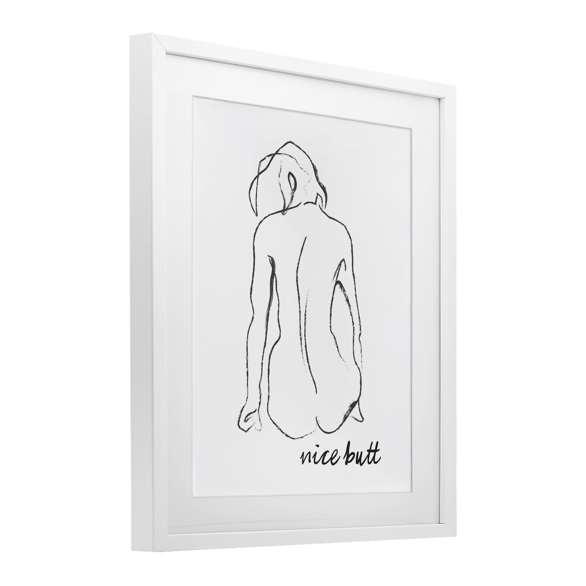 Stupell Industries Nice Butt Bathroom Refresh White Framed Print Under Glass, design by Lettered and Lined