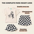 thumbnail image 2 of Disney Nightmare Before Christmas Jack Skellington Zero Loop Terry Cloth T-Shirt, Shorts and Bucket Sun Hat 3 Piece Outfit Set Newborn to Infant, 2 of 5