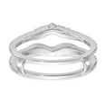 thumbnail image 5 of 14K White Gold Ring Band Wedding Diamond Round Guard, Size 8, 5 of 7