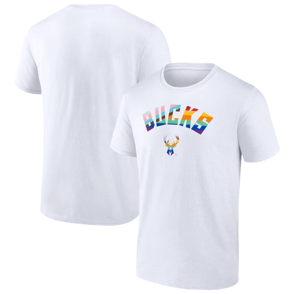 Men's White Milwaukee Bucks Pride T-Shirt