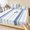 Blue, variant on Twin Sze Fitted Sheet Set - Modern Minimalist 2 Piece Bedding Sets 16" Deep Pocket Fitted Sheet with 1 Pillowcase, Gray Vertical Stripes Pattern Brushed Microfiber Hotel Luxury Bed Sheets