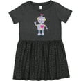 thumbnail image 3 of Inktastic Cute Robot, Purple Robot, Funny Robot, Silly Robot Girls Toddler Dress, 3 of 5