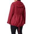 thumbnail image 3 of Agnes Orinda Women's Plus Size Hooded Anorak Jacket Utility Parka Zip Snap Drawstring Waist Windbreaker Coat with Pockets L Red, 3 of 6