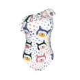 thumbnail image 5 of Wukai Cute Dog Chic One Shoulder Swimwear with Ruffle Design and Tummy Control Skirt: Fashionable, Supportive, Comfortable for Beach-Medium, 5 of 7