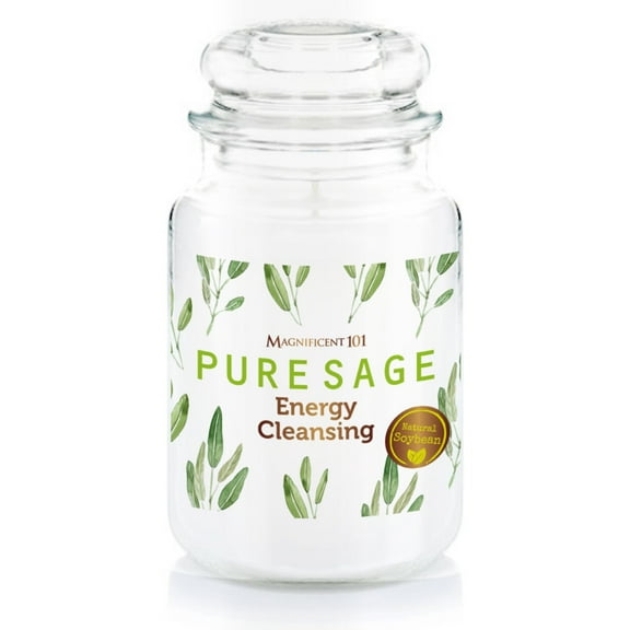 Magnificent 101 Pure Sage Glass Jar Candle 14.5oz
