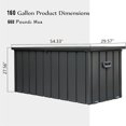 thumbnail image 3 of Resenkos 160 Gallon Outdoor Storage Deck Box, Large Resin Patio Storage for Outdoor Pillows, Garden Tools and Pool-Supplies, Waterproof, Lockable, 3 of 5