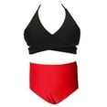 thumbnail image 2 of Kids Swimsuits Backless Halter Two Piece Swimwear with Chest Pad Bathing Suits for Kids 7-8 Years, 2 of 5