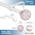 thumbnail image 3 of Urbanest Adjustable Single Curtain Rod Set Pink Planet Ball Finials – 3/4-Inch Diameter, With Glossy White Rod, 84–120 Inches, 3 of 6