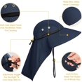 thumbnail image 4 of Sombrero para el Sol Anti UV Sombrero para Senderismo con protección para el Cuello Sombrero de Pescador de ala Ancha Plegable Ajustable Malla Transpirable Hombres Mujeres, Azul Sincero Electrónica, 4 of 5