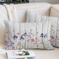 thumbnail image 2 of Spring Floral Throw Pillow Covers, Summer Botanical Flowers Vintage Soft Breathable Pillow Cases with Invisible Zipper for Sleeping, Small Pillowcases for Couch Bed Sofa Chair 16x24 Inches, 2 of 9