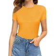 thumbnail image 2 of Xishao Women's Round Neck Short Sleeve T Shirts Basic Bodysuits Xishao ropa, 2 of 2