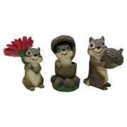 Design House 395897 Indoor/Outdoor 6-inch Summertime Chipmunks Set of 3 Figurines Statues for Garden Patio Home & Office Décor Housewarming Gifting Birthdays