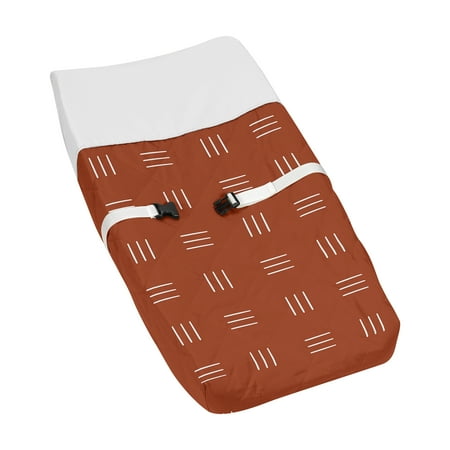 UPC: 0846480095958 | Boho Hatch Rust and White Changing Pad Cover Boy or Girl by Sweet Jojo Designs