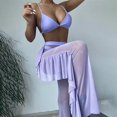 thumbnail image 2 of Bathing Suit 3Pcs/Set Swim Pool Matching Padded Charming Bra Briefs Swimwear Set with Long Pants, 2 of 5