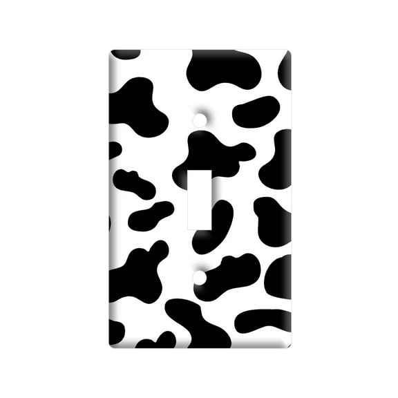 Cow Print Black White Light Switch Plate Cover