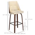 thumbnail image 3 of HOMCOM Tabourets de Bar Hauteur Bar Ensemble de 2 Tabourets de Bar Pivotants en Cuir PU, 3 of 10