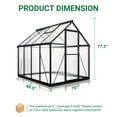 thumbnail image 3 of MUCHANT 6x7 FT Greenhouse for Outdoors, Walk-in Large Aluminum Frame Greenhouse with Quick Setup Structure and Roof Vent for Garden Backyard, Black, 3 of 6