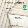 thumbnail image 5 of Regal Living Luxury Reversible Textured Stripe Faux Fur & Velvet Throw, Taupe, 50" x 70", 5 of 8