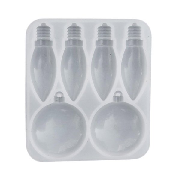 EUDIDV Xmas Ornaments Resin Light Bulb Pendant Silicones Molds Christmas Ornament Resin Molds Crafts Supply Round Lamp Keychain Pendant Making Festive Supplies