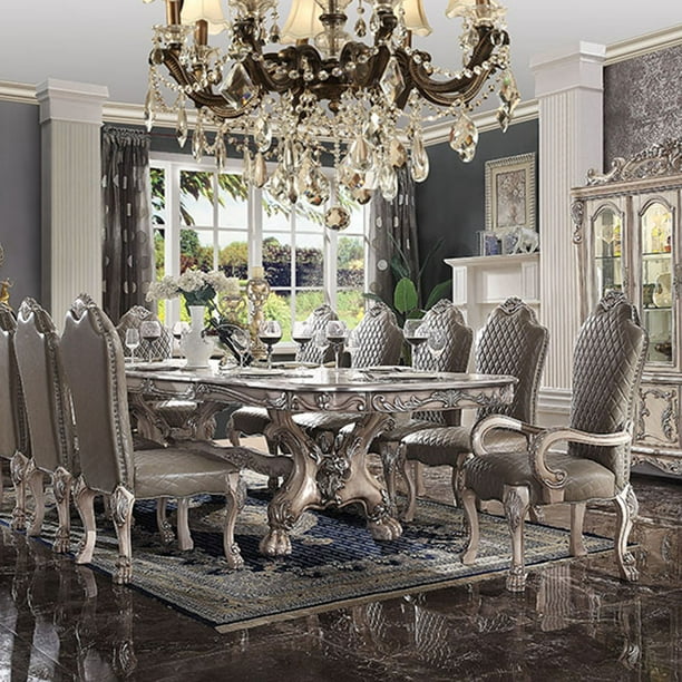 Allreds Acme Dresden Dining Table 108 L Vintage Bone White 68175 Com Allreds Acme Dresden Dining Table 108, 108 Dining Table Seats How Many