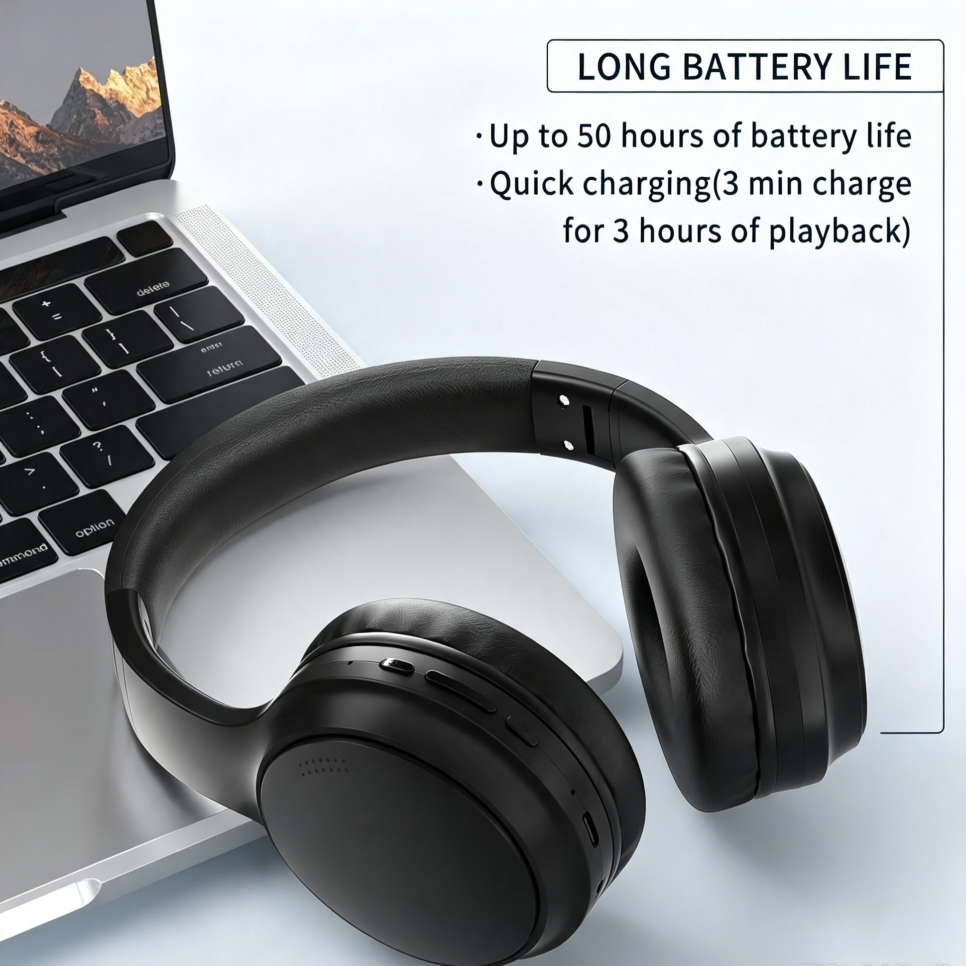 Cshidworld Wireless Over-Ear Headphones with Active Noise Cancelling photo 5