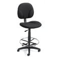 thumbnail image 1 of Boss Office Products Stand Up Fabric Drafting Stool with Foot Rest in Black, 1 of 8