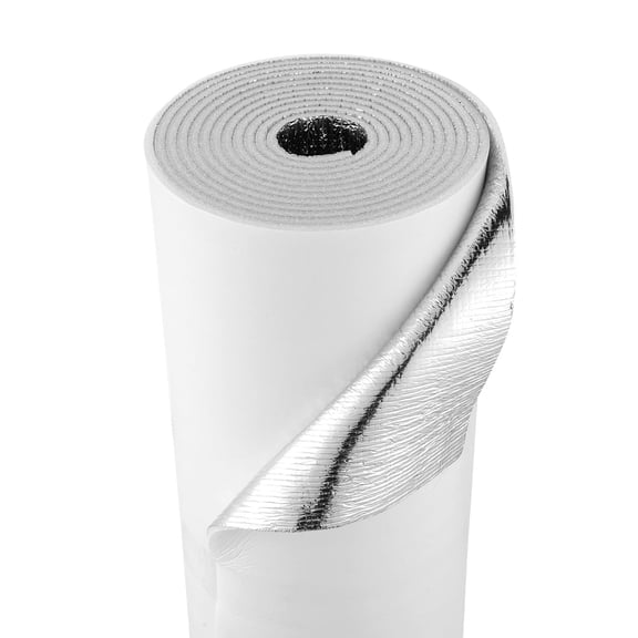 VEVOR Reflective Insulation Roll, 2 Car Garage Door Thermal Insulation Kit, 6mm 24 in x 18 ft, 4 Rolls Aluminum Foil EPE Foam Core Radiant Barrier, White PE Film Heat Shield