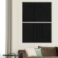 thumbnail image 3 of PixonSign Framed Wall Art Set Mid-Century Black Polygon Landscape Abstract Canvas Prints Geometric Splicing Modern Art Decoration Minimalist for Living Room, Bedroom, Office - 24"x36"x2 Black, 3 of 5
