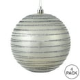 thumbnail image 2 of Vickerman 4.75" Limestone Candy Finish Ball Ornament with Glitter Lines, 4 per Bag, 2 of 2
