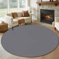 thumbnail image 2 of Grey Pure Color Round Area Rugs Collection 7', Aesthetics Contemporary Luxury Non Slip Indoor Circular Throw Runner Rug Floor Mat Carpet for Living Room Dining Table Bedroom Nursery, 2 of 9