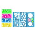 thumbnail image 1 of 7x plantillas de dibujos geométricos coloridos en múltiples formas 20cm variedad duradera de plantillas de formas transparentes para pintura, 1 of 9