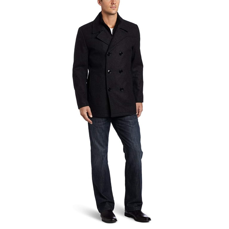 Kenneth Cole Men s 449NB304 Pea Coat with Attatched Bib Including Big Tall Blue 4XB Walmart