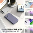 thumbnail image 2 of Designed for iPhone 14 Plus Case with Screen Protector and Camera Protection, Liquid Silicone Phone Case with Soft Microfiber Lining (Lavender Gray), 2 of 14
