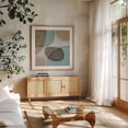 thumbnail image 3 of Shapes Mid Century Art Teal Grey Gold - Painting Oak Framed Wall Art Print 12 x 12 inches, 3 of 8