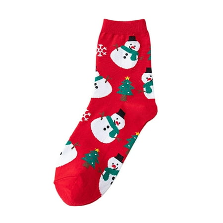 

LBECLEY Cycling Socks for Men Winterfashion Santa Pattern Christmas Cotton Socks Cartoon Women Cute Christmas Socks Cushioned Quarter Socks Women B One Size