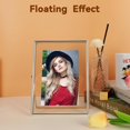 thumbnail image 3 of Gold Floating Frame ;x; Vertical Set For Picture x x x Tabletop Shelf Photo Frame Classy For Wedding Birthday Anniversary Home or Office Decor, 3 of 9