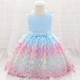 thumbnail image 2 of Fesfesfes Toddler Girls Tulle Dress Bowknot Cute Mermaid Puffy Dress Beading Birthday Party Gown Dresses Under 10$, 2 of 9