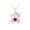 Dark Red, variant on AFFY Round Shape Simulated Ruby & White Cubic Zirconia Unicorn Horse Pendant Necklace In 14k Rose Gold Over Sterling Silver
