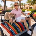 thumbnail image 3 of Golf Cart Seat Covers for 2 Seater, Rainbow Stripe Soft Microfiber Cart Seat Towel Blanket, Boho Minimalist Geometric Line Absorbent Breathable Non Slip Bench Seats Protector for Golf Course 51"x31", 3 of 9