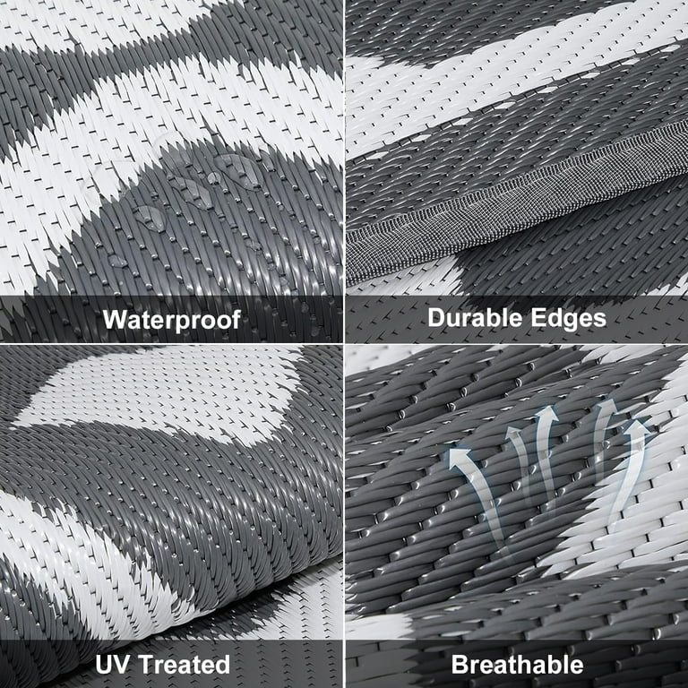 Reversible Outdoor Rugs Waterproof Straw Stain Uv Resistant - Temu