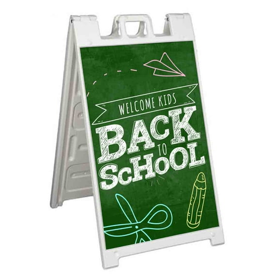 Back to School (24" X 36") Standard A-Frame Signicade, Includes Decal Applied To Stand